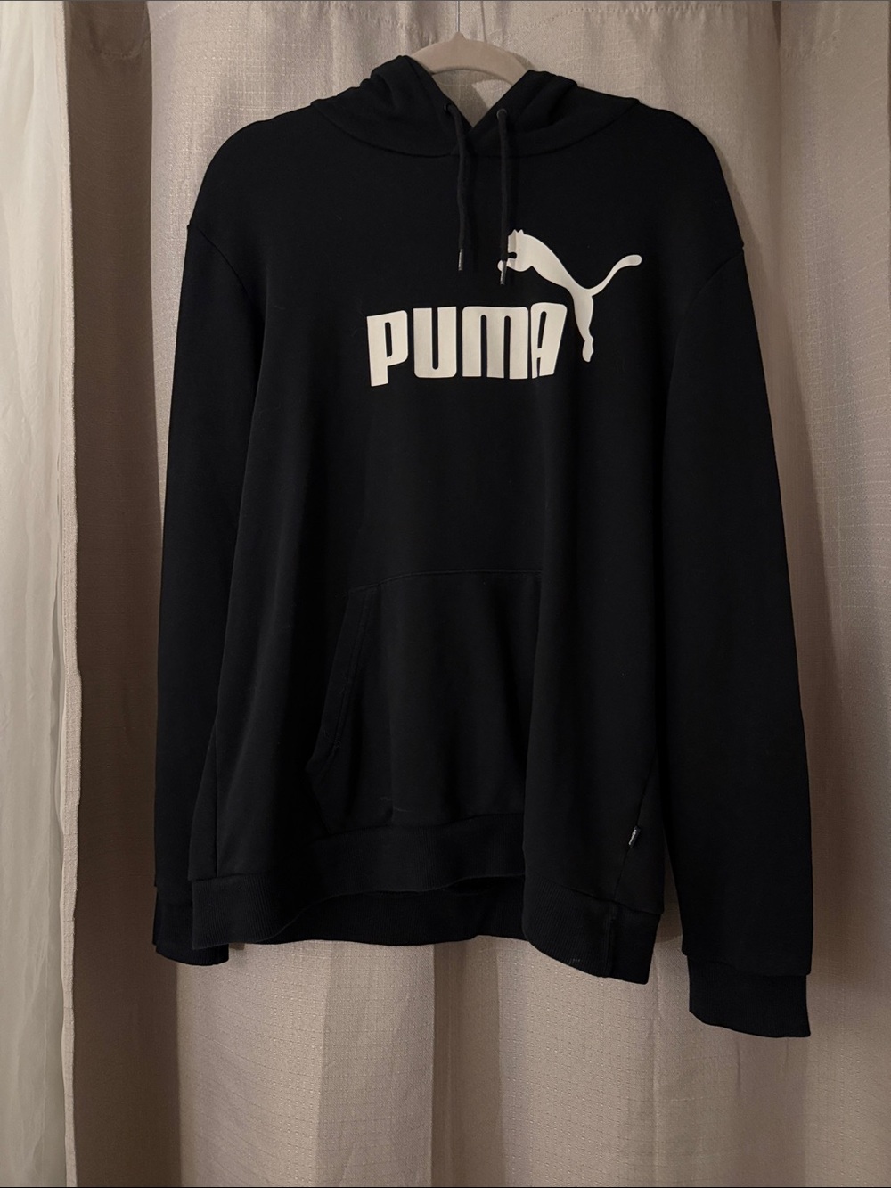 Puma Black Crewneck Hoodie with White Logo